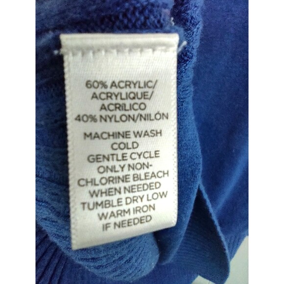 Ann Taylor Loft | Cobalt Royal Blue Women's Soft Cowl Neck Sweater Size M - Picture 3 of 7